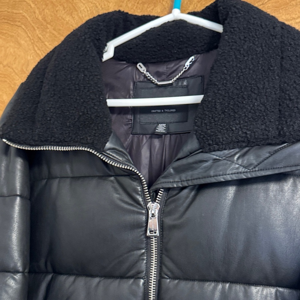 Women’s Sanctuary Black (faux leather)Jacket with Shearling Detail M